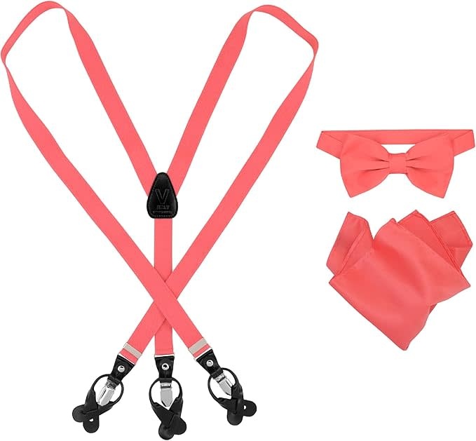 Vesuvio Napoli Suspenders 1" Combo Set Solid