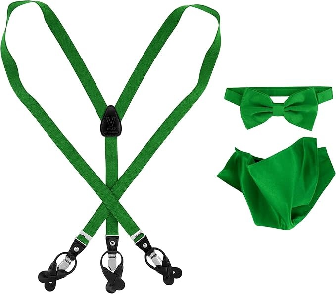 Vesuvio Napoli Suspenders 1" Combo Set Solid