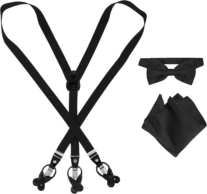 Vesuvio Napoli Suspenders 1" Combo Set Solid