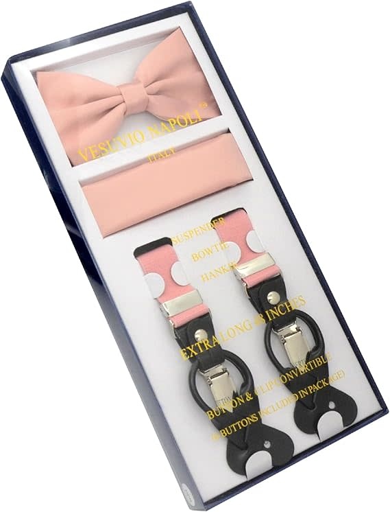 Vesuvio Napoli Suspenders 1" Combo Set Solid