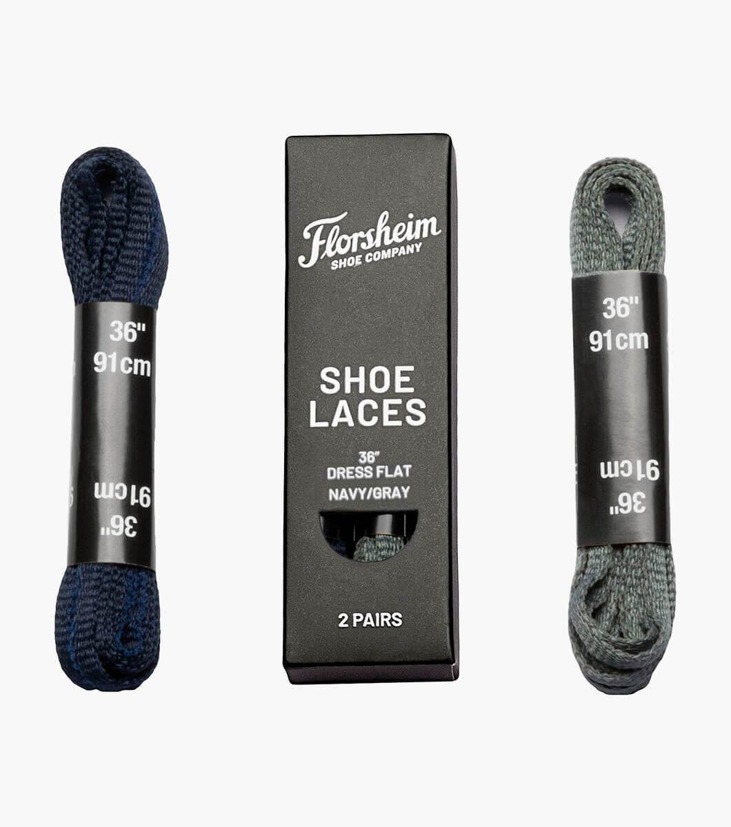 Florsheim Florsheim Shoe Laces  Navy Grey Flat 36"