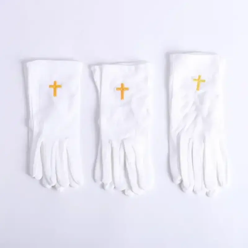 Gloves White Gold Cross