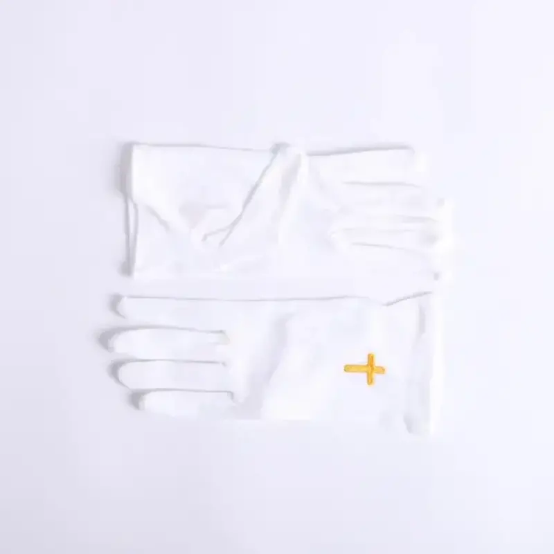 Gloves White Gold Cross