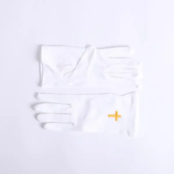 Gloves White Gold Cross