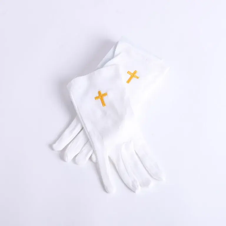 Gloves White Gold Cross