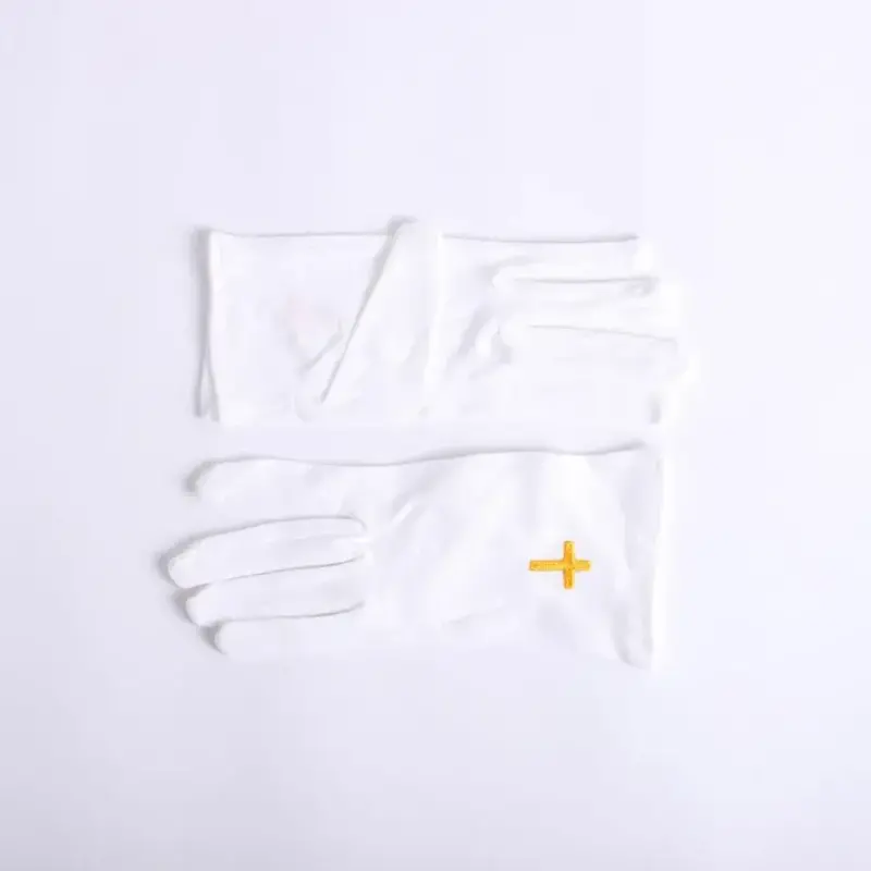 Gloves White Gold Cross