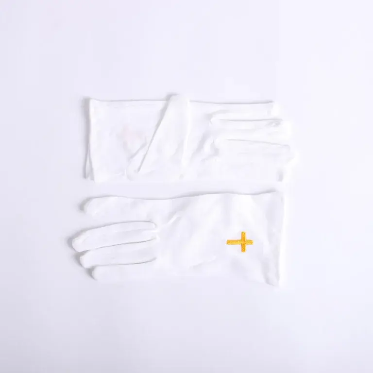 Gloves White Gold Cross