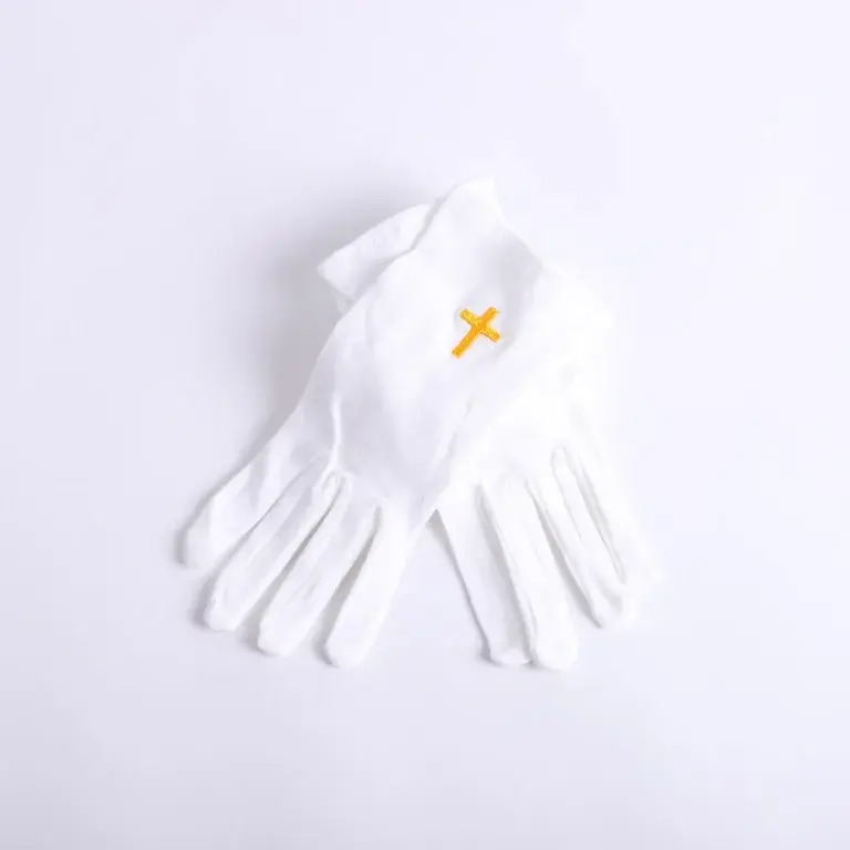 Gloves White Gold Cross