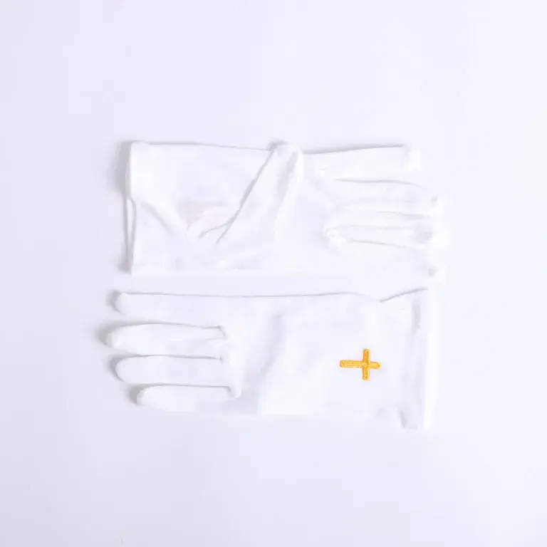 Gloves White Gold Cross