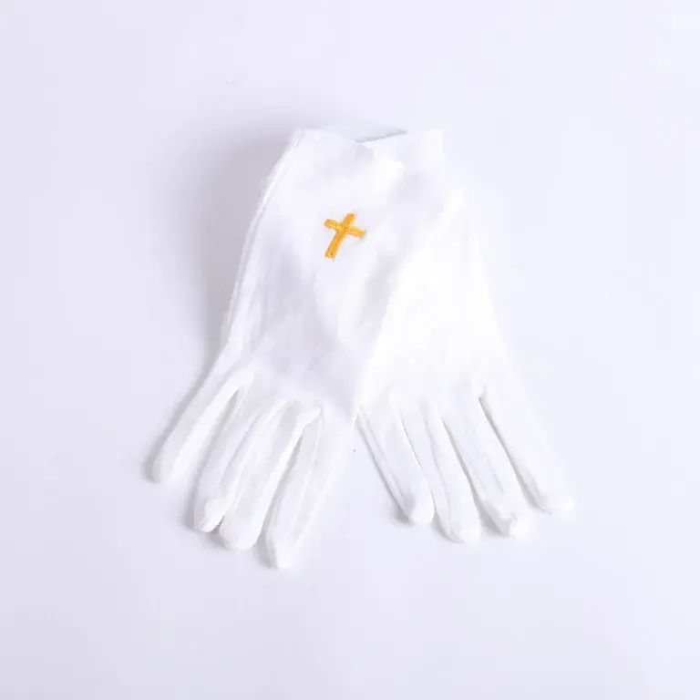 Gloves White Gold Cross