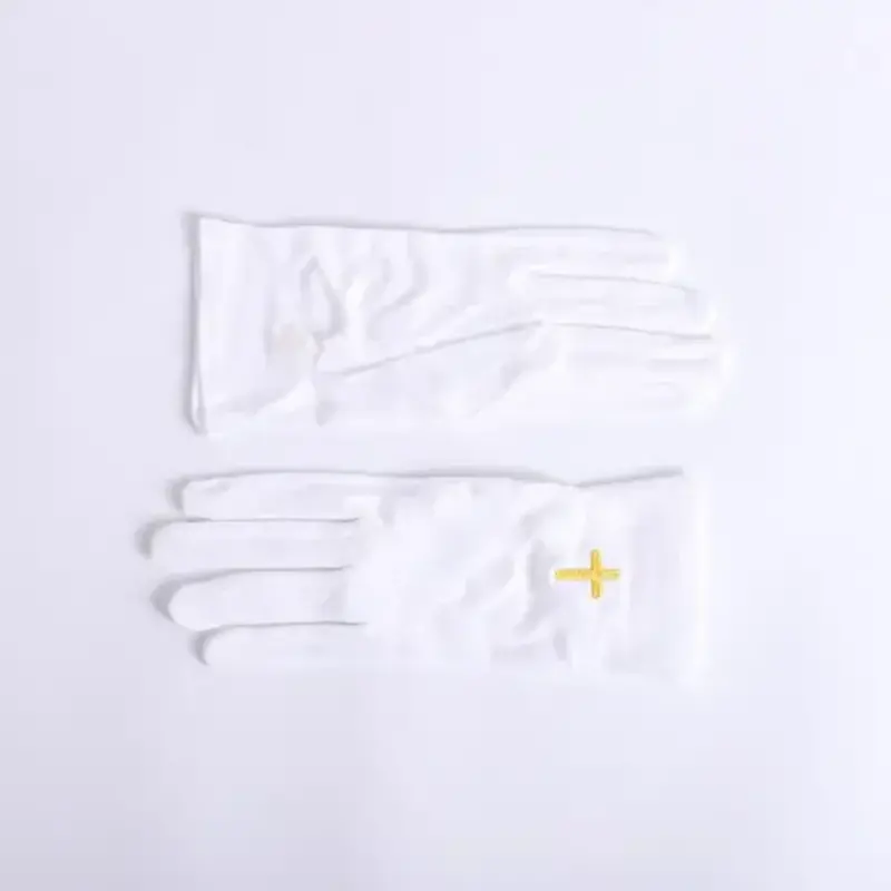 Gloves White Gold Cross