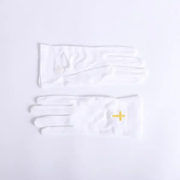 Gloves White Gold Cross