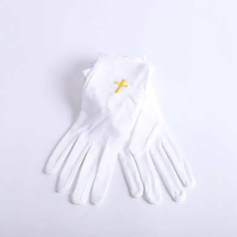Gloves White Gold Cross