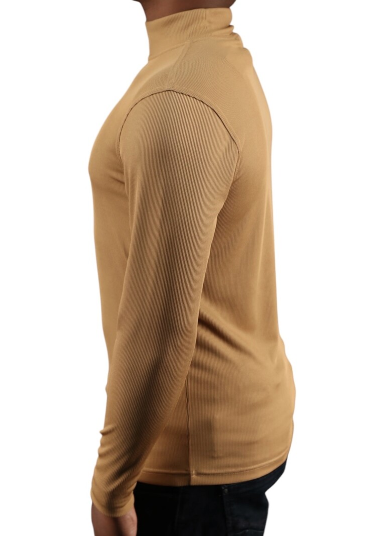Tulliano Knitted Slim Fit CIRRO Poly/Spendex Crewneck Safari