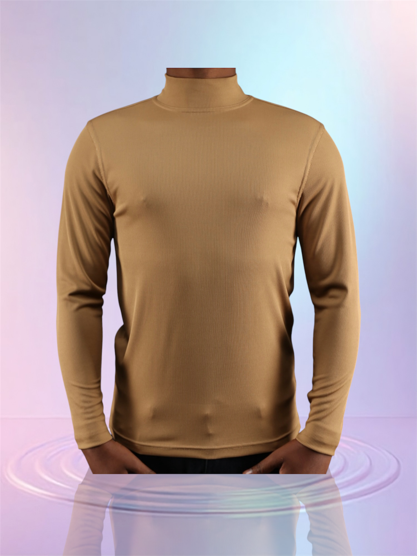 Tulliano Knitted Slim Fit CIRRO Poly/Spendex Crewneck Safari