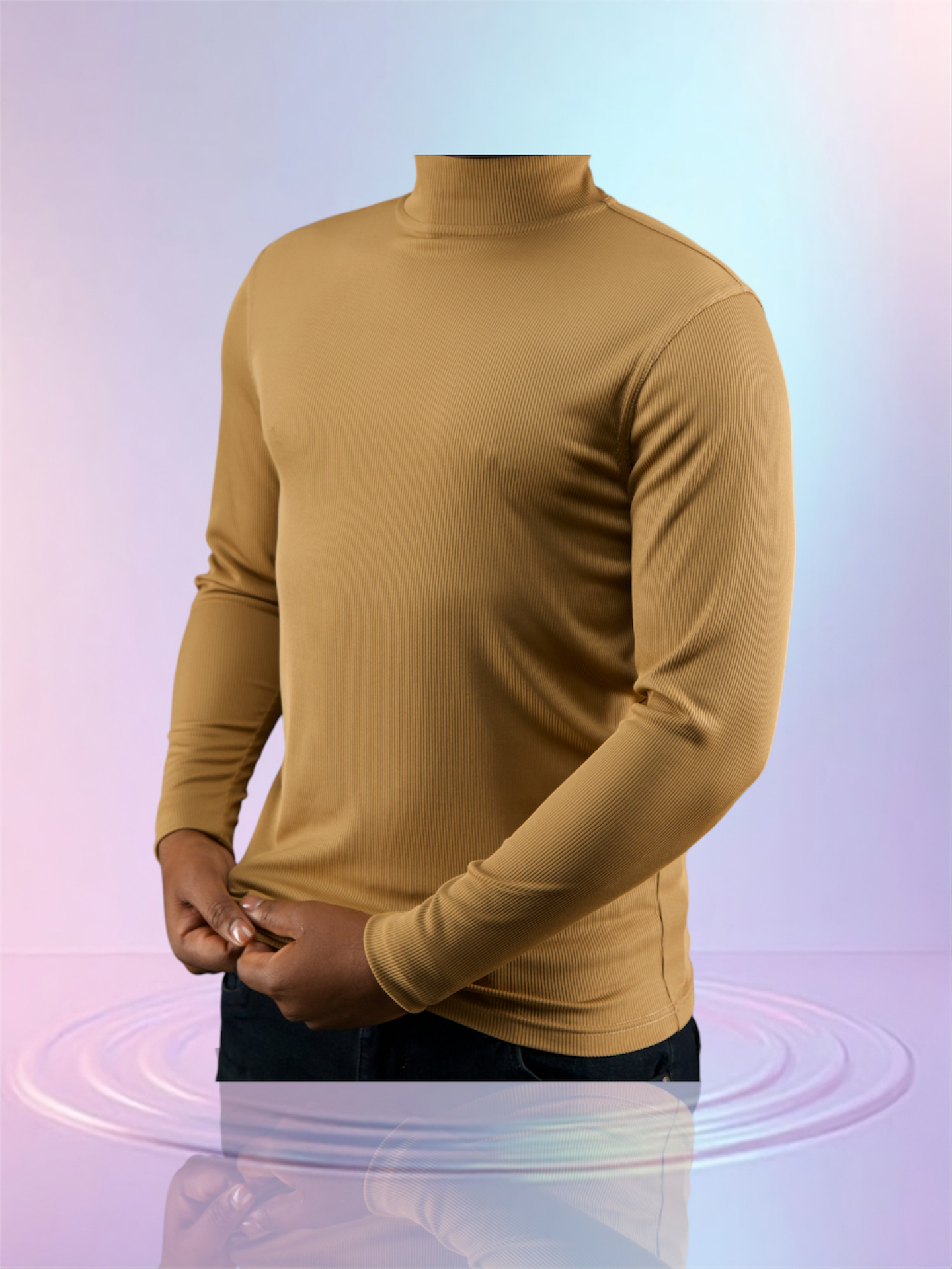 Tulliano Knitted Slim Fit CIRRO Poly/Spendex Crewneck Safari