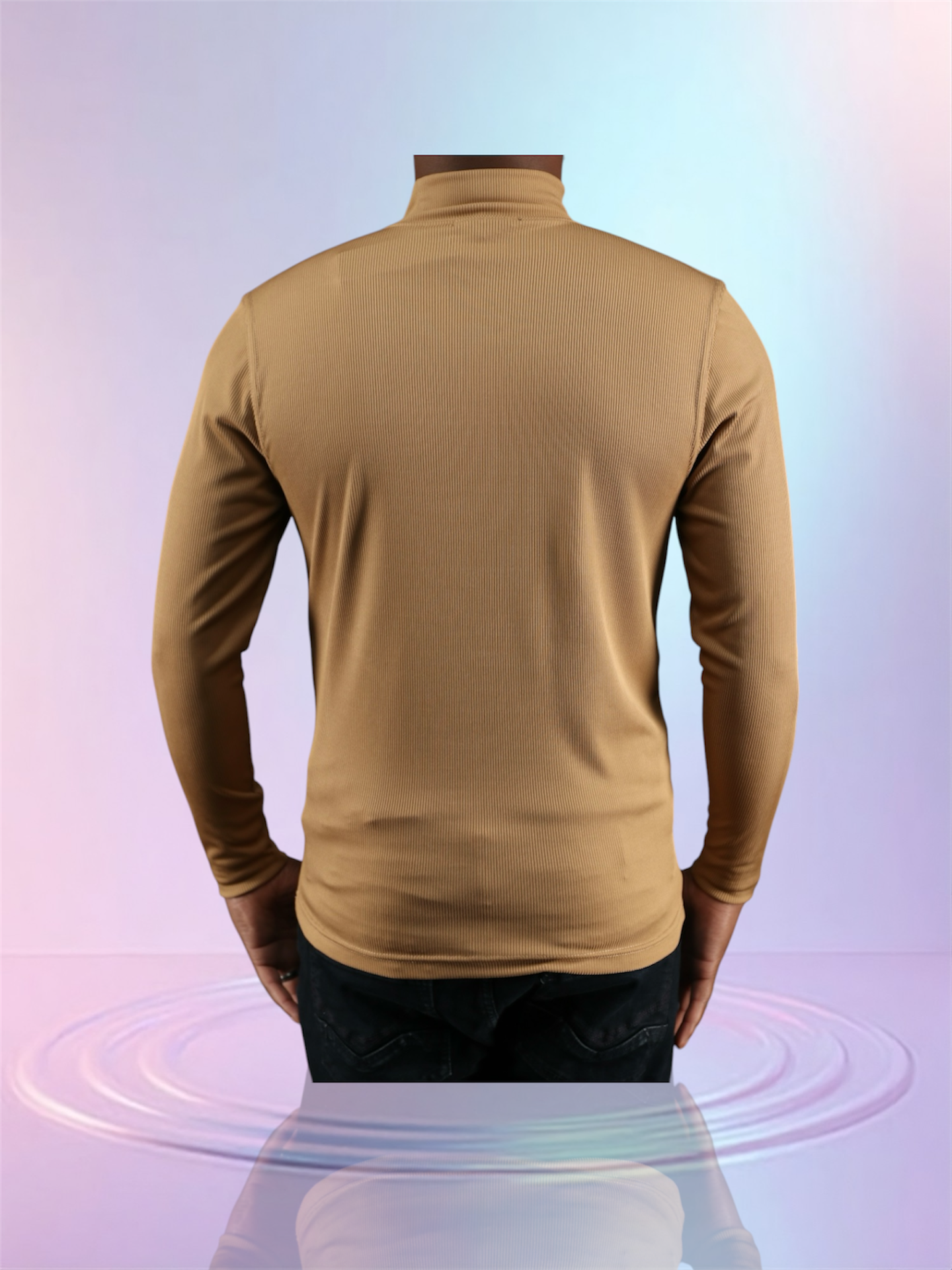 Tulliano Knitted Slim Fit CIRRO Poly/Spendex Crewneck Safari