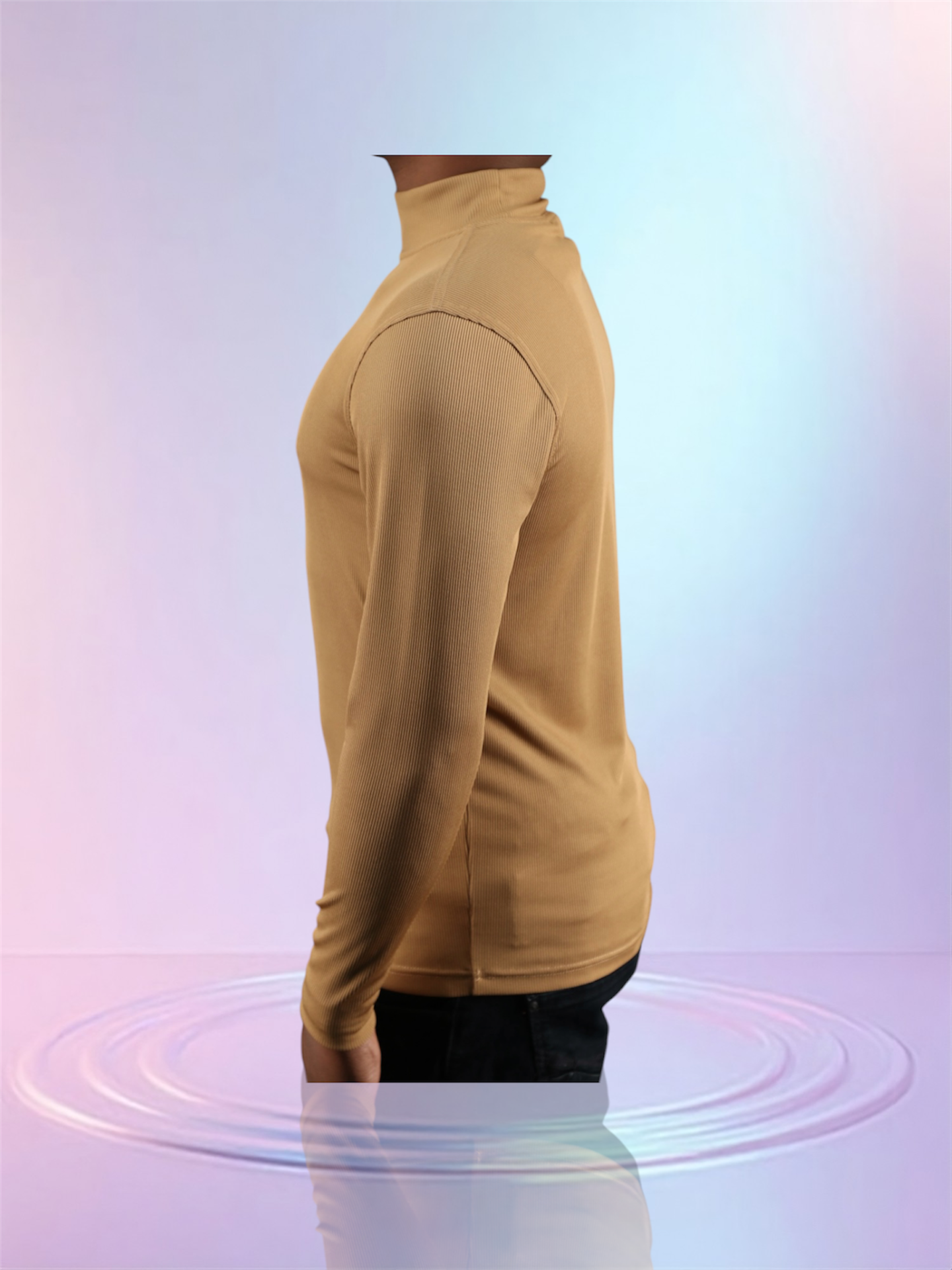 Tulliano Knitted Slim Fit CIRRO Poly/Spendex Crewneck Safari