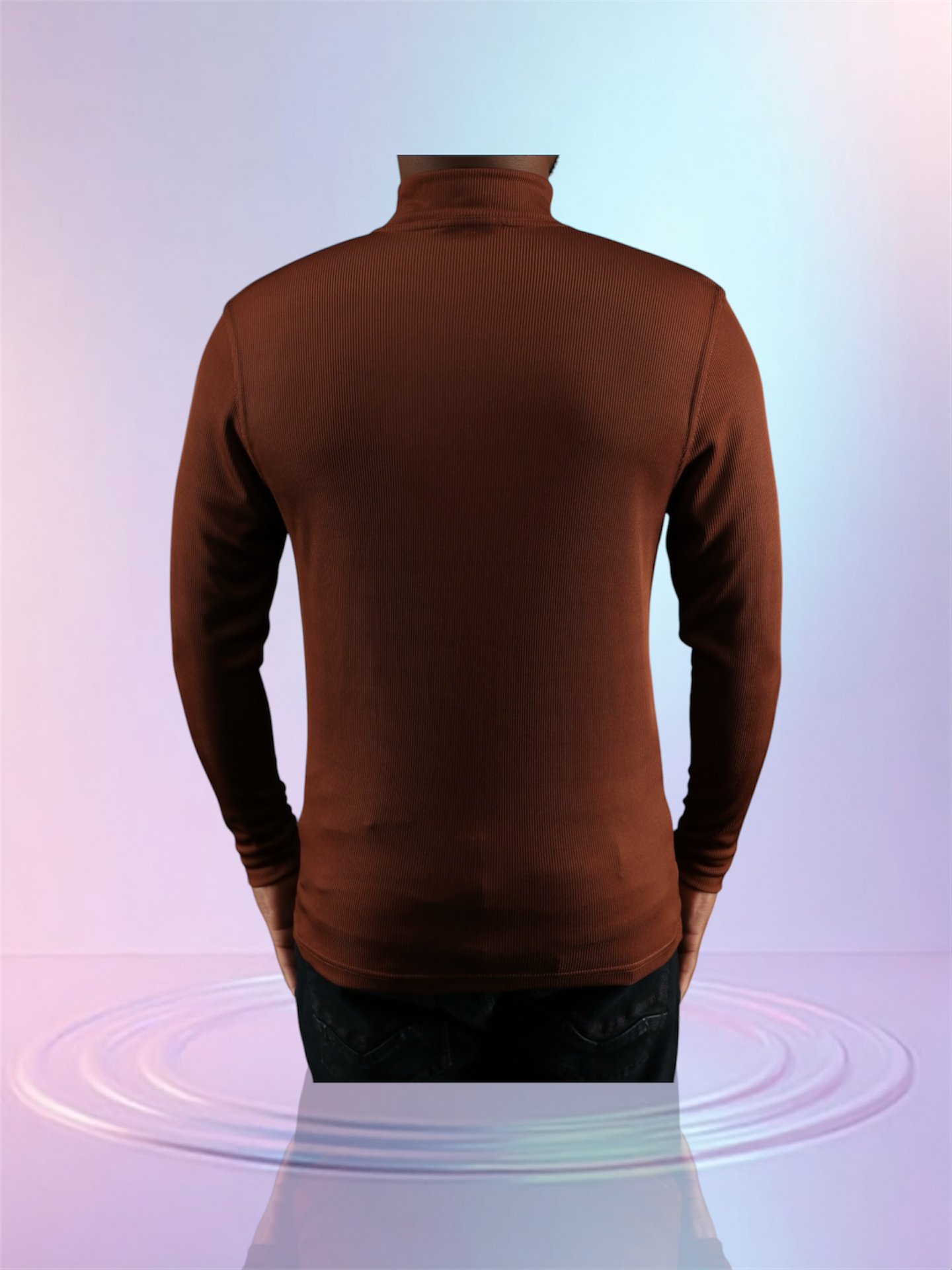 Tulliano Knitted Slim Fit CIRRO Poly/Spendex Crewneck Papaya