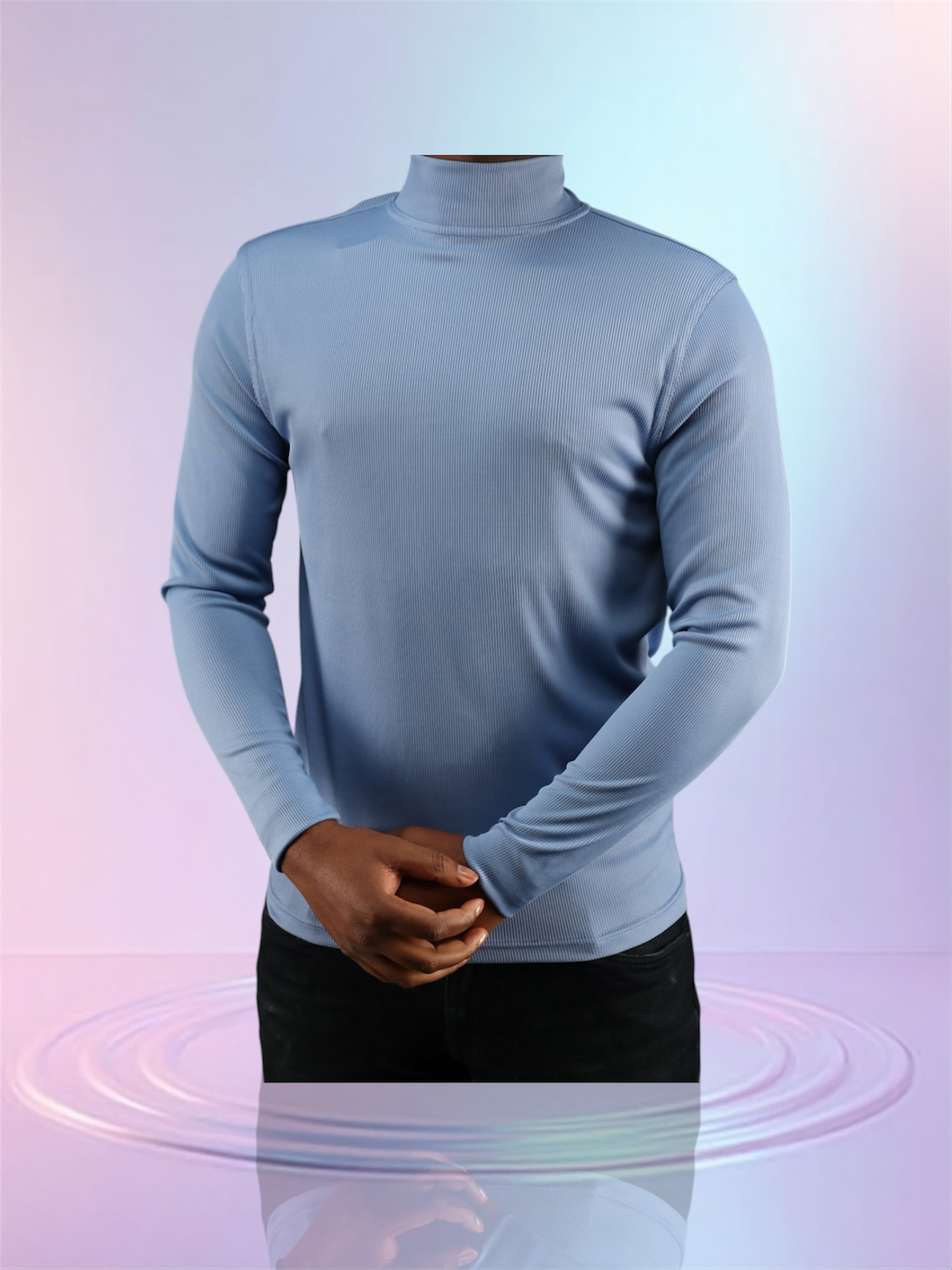 Tulliano Knitted Slim Fit CIRRO Poly/Spendex Crewneck Ocean