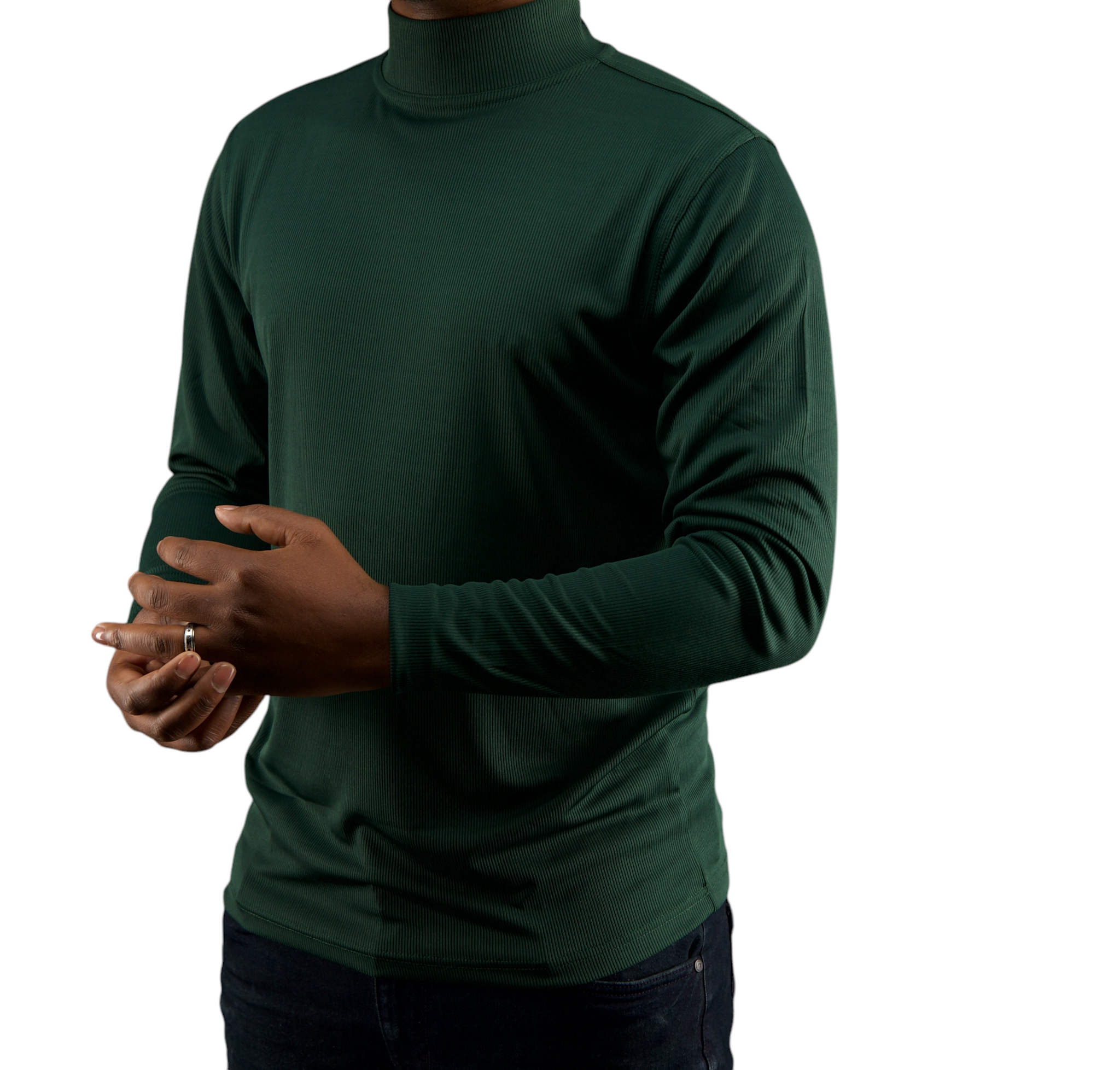Tulliano Knitted Slim Fit CIRRO Poly/Spendex Crewneck Hunter