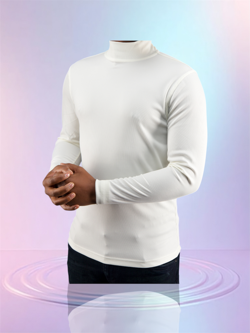 Tulliano Knitted Slim Fit CIRRO Poly/Spendex Crewneck Cream