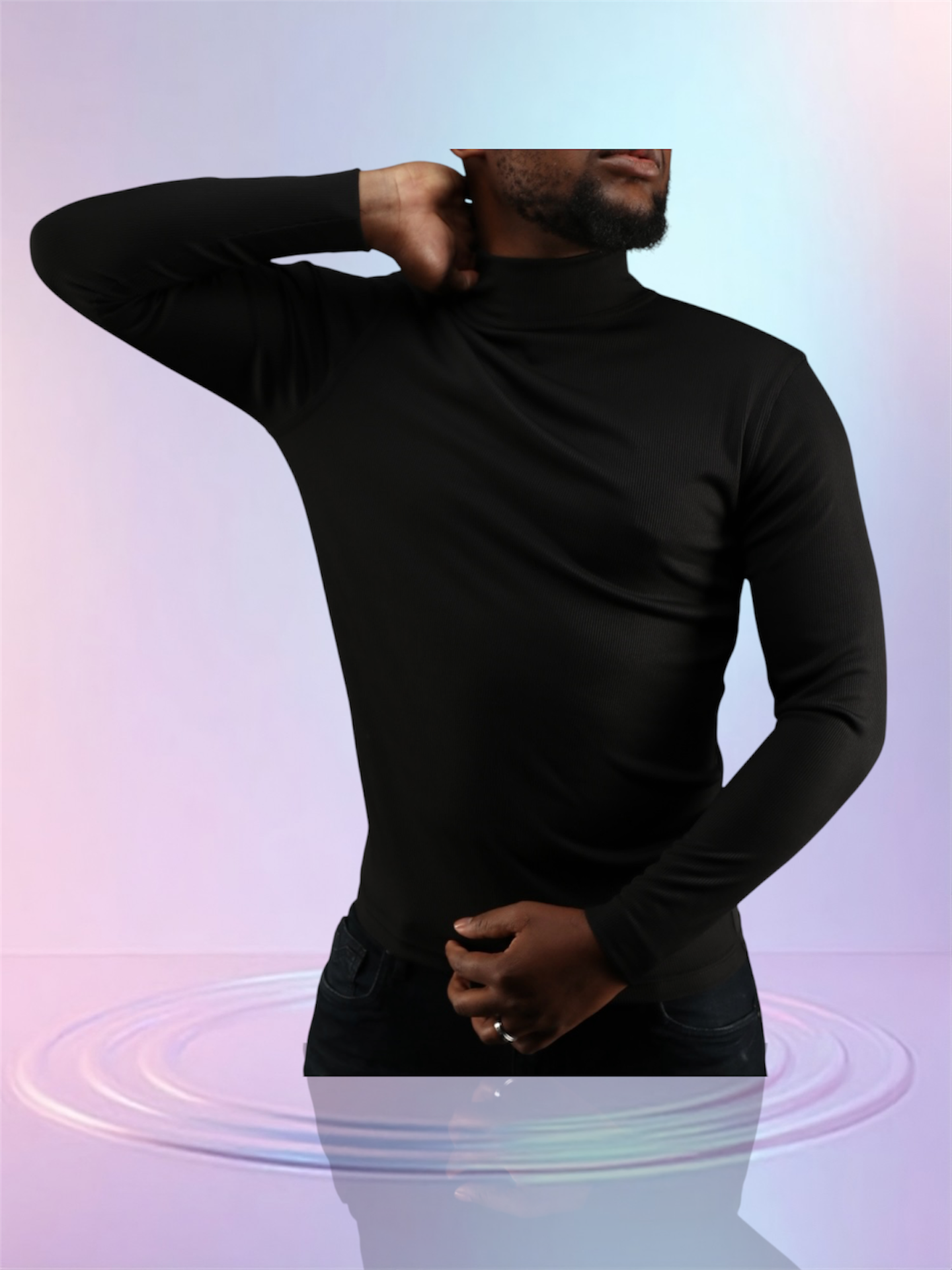 Tulliano Knitted Slim Fit CIRRO Poly/Spendex Crewneck Black