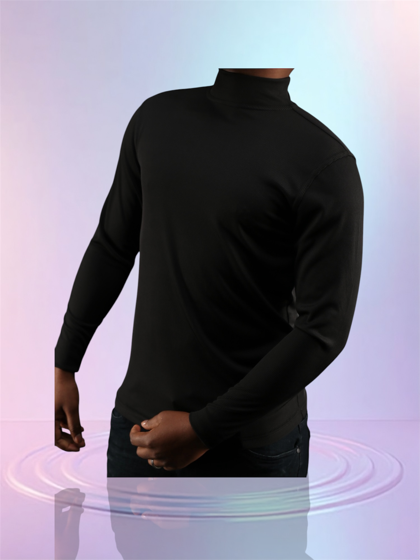 Tulliano Knitted Slim Fit CIRRO Poly/Spendex Crewneck Black