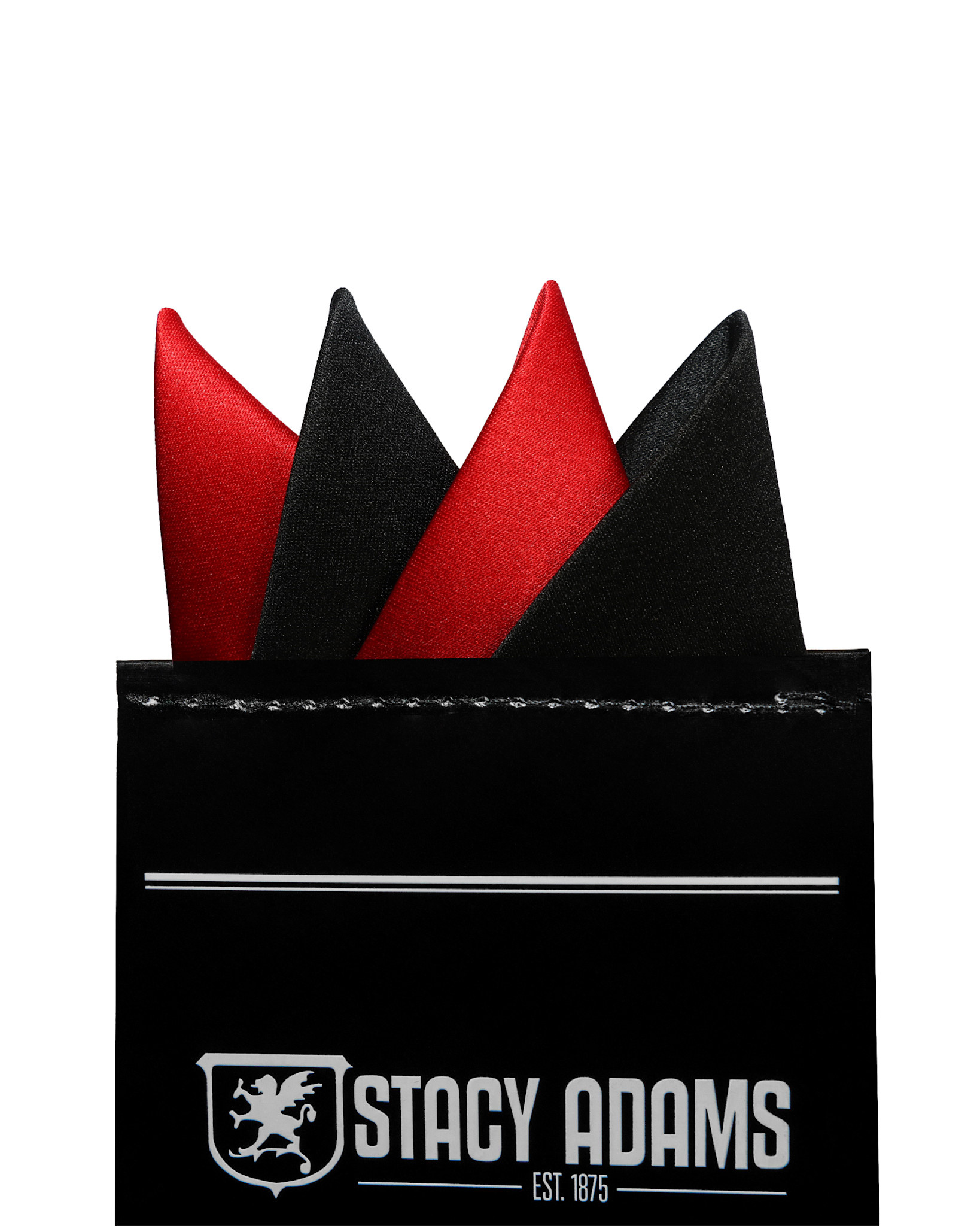 Stacy Adams Pocket Square Premade Stacy Adams 400S Black & Red