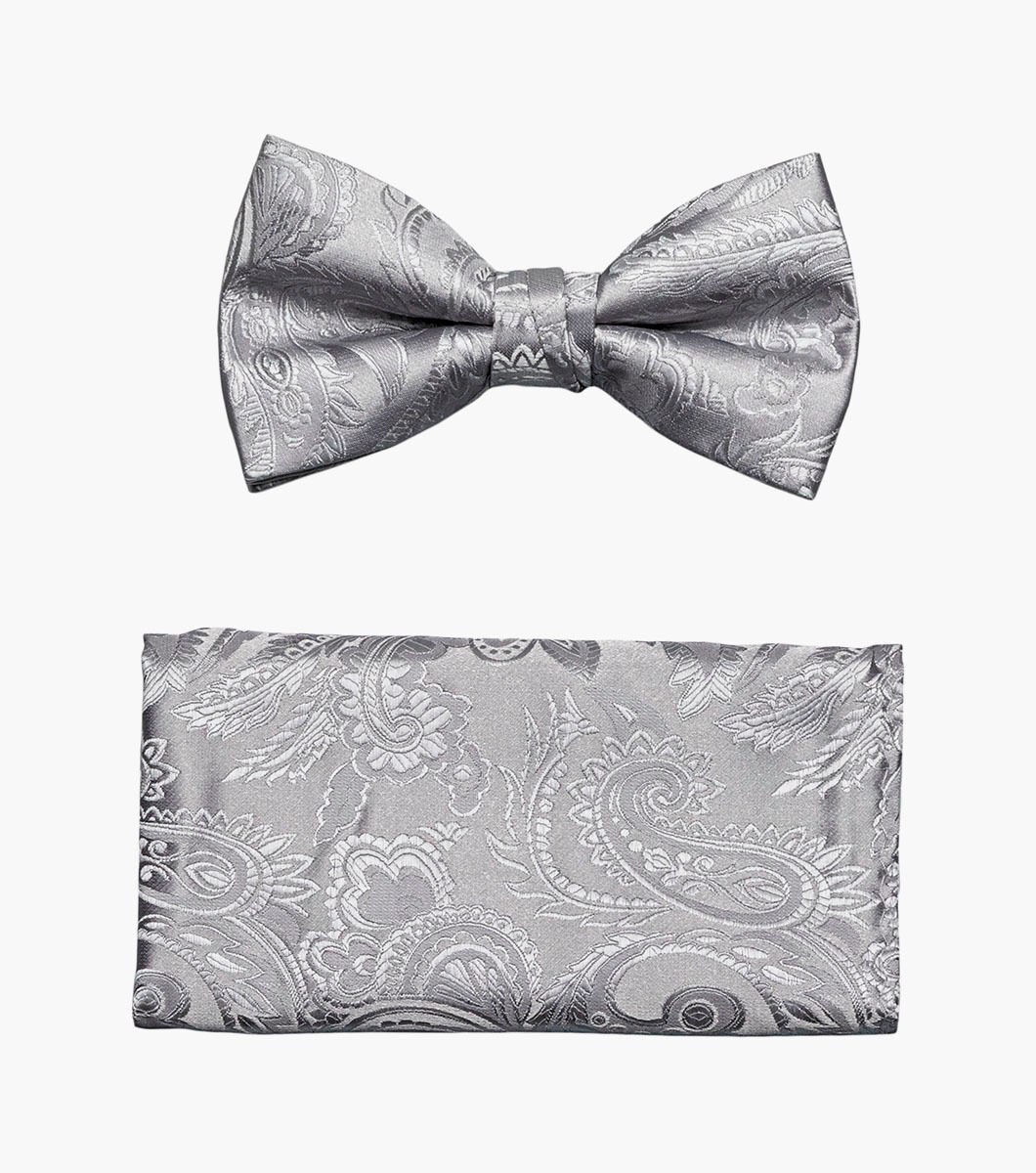 Stacy Adams Bow Tie Paisley SB276- 08 Silver