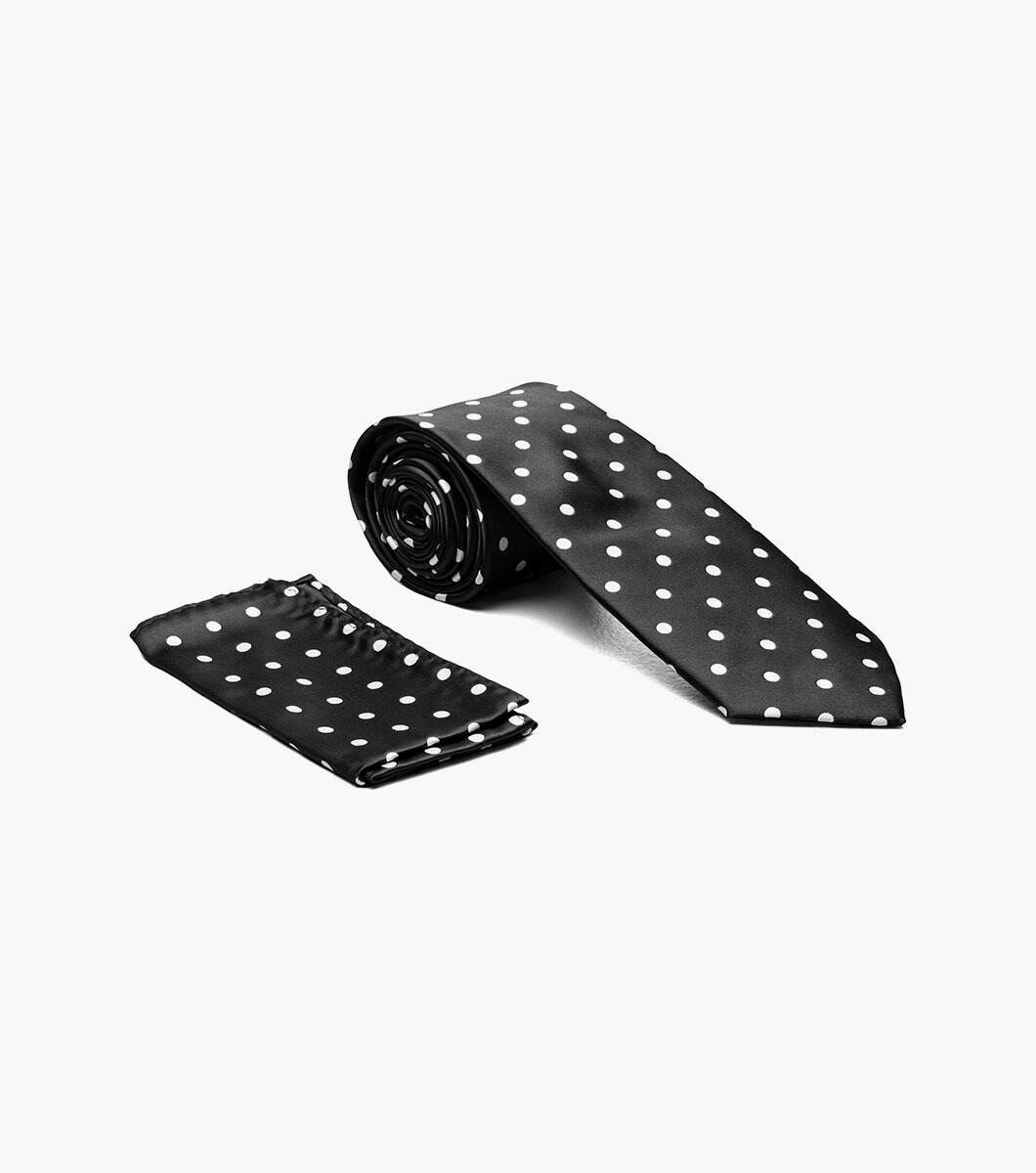 Stacy Adams Tie Stacy Adams Reg PolkaDot sa402-6 Black