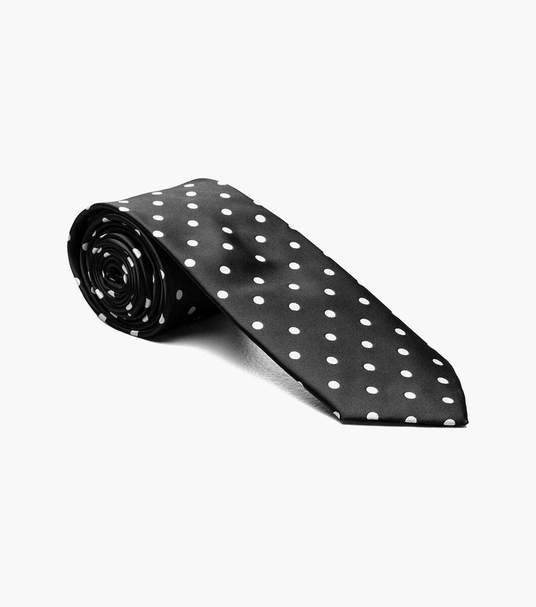 Stacy Adams Tie Stacy Adams Reg PolkaDot sa402-6 Black