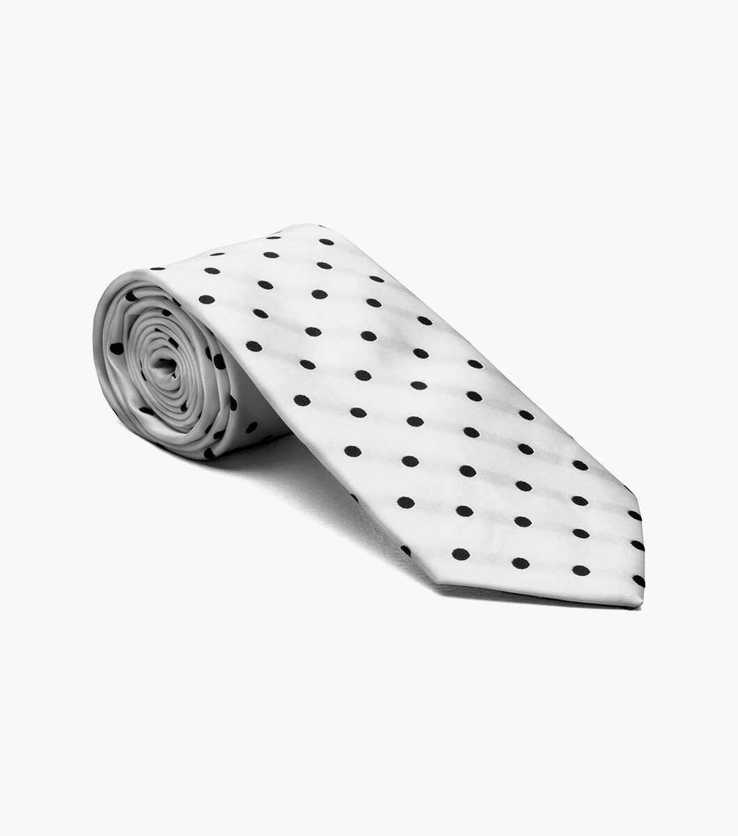 Stacy Adams Tie Stacy Adams Reg PolkaDot sa402-8 White