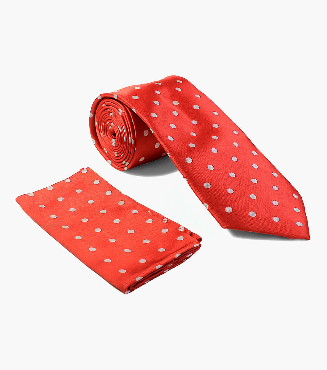 Stacy Adams Tie Stacy Adams Reg PolkaDot sa402-5 F. Red
