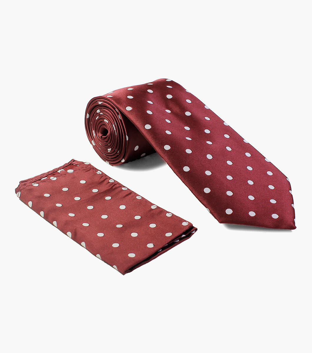 Stacy Adams Tie Stacy Adams Reg PolkaDot sa402-4 Burgundy