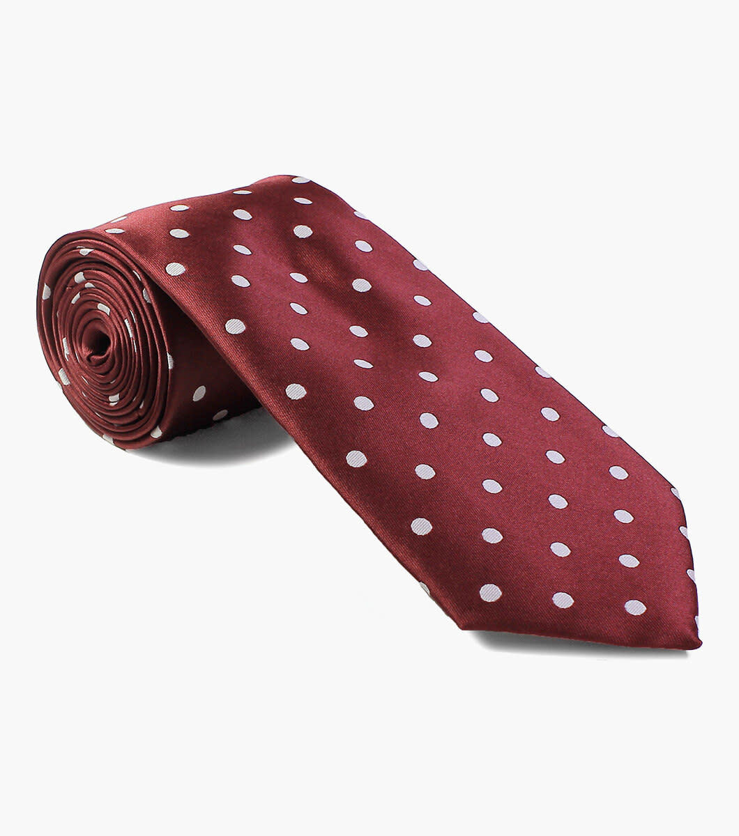 Stacy Adams Tie Stacy Adams Reg PolkaDot sa402-4 Burgundy
