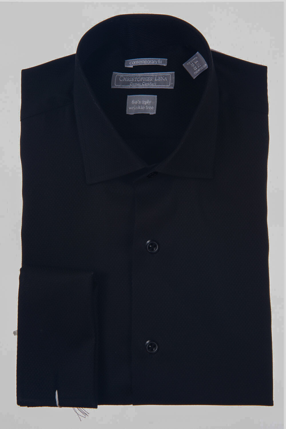 Christopher Lena Dress Shirt c514ws0f Contemporary Fit Black