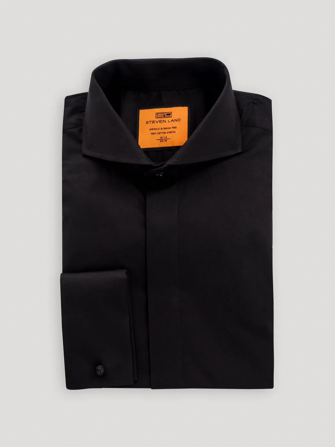 STEVEN LAND ELITE French Cuff Cutaway DS447 Modern fit Black