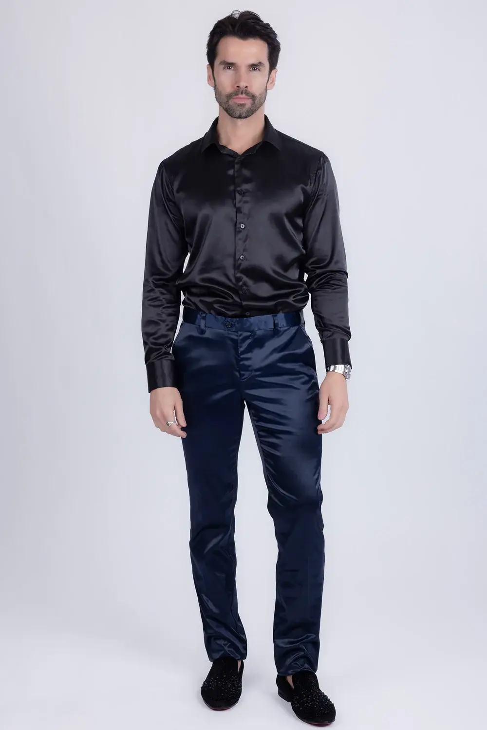 Vinci International Group Corp Pants ous-st Solid Stretch Sateen Ultra Slim