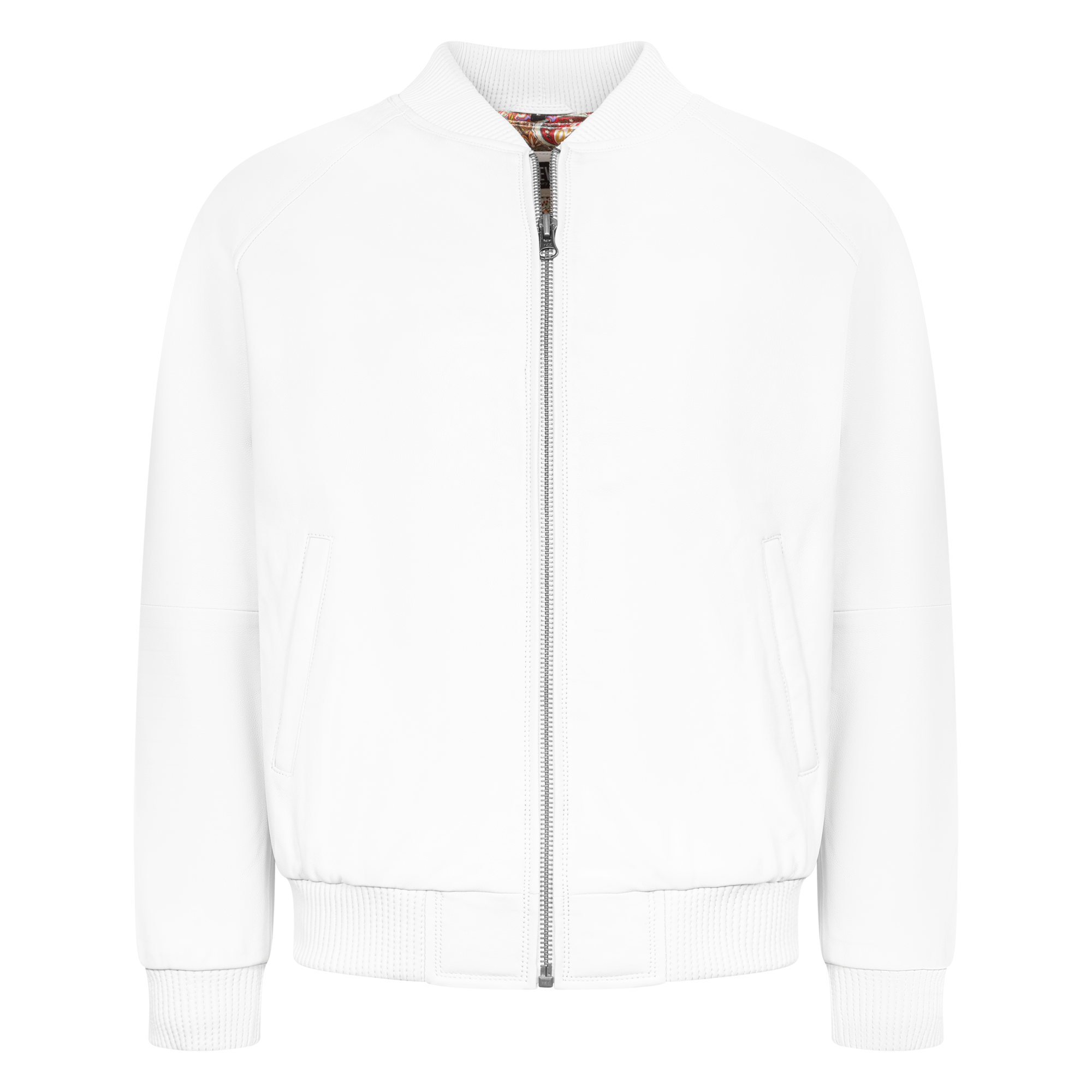 jackwood Genuine Lambskin Leather Baseball Varsity Jacket 1051 White
