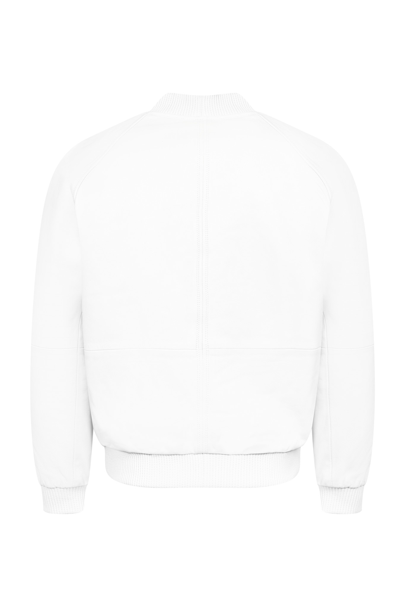 jackwood Genuine Lambskin Leather Baseball Varsity Jacket 1051 White