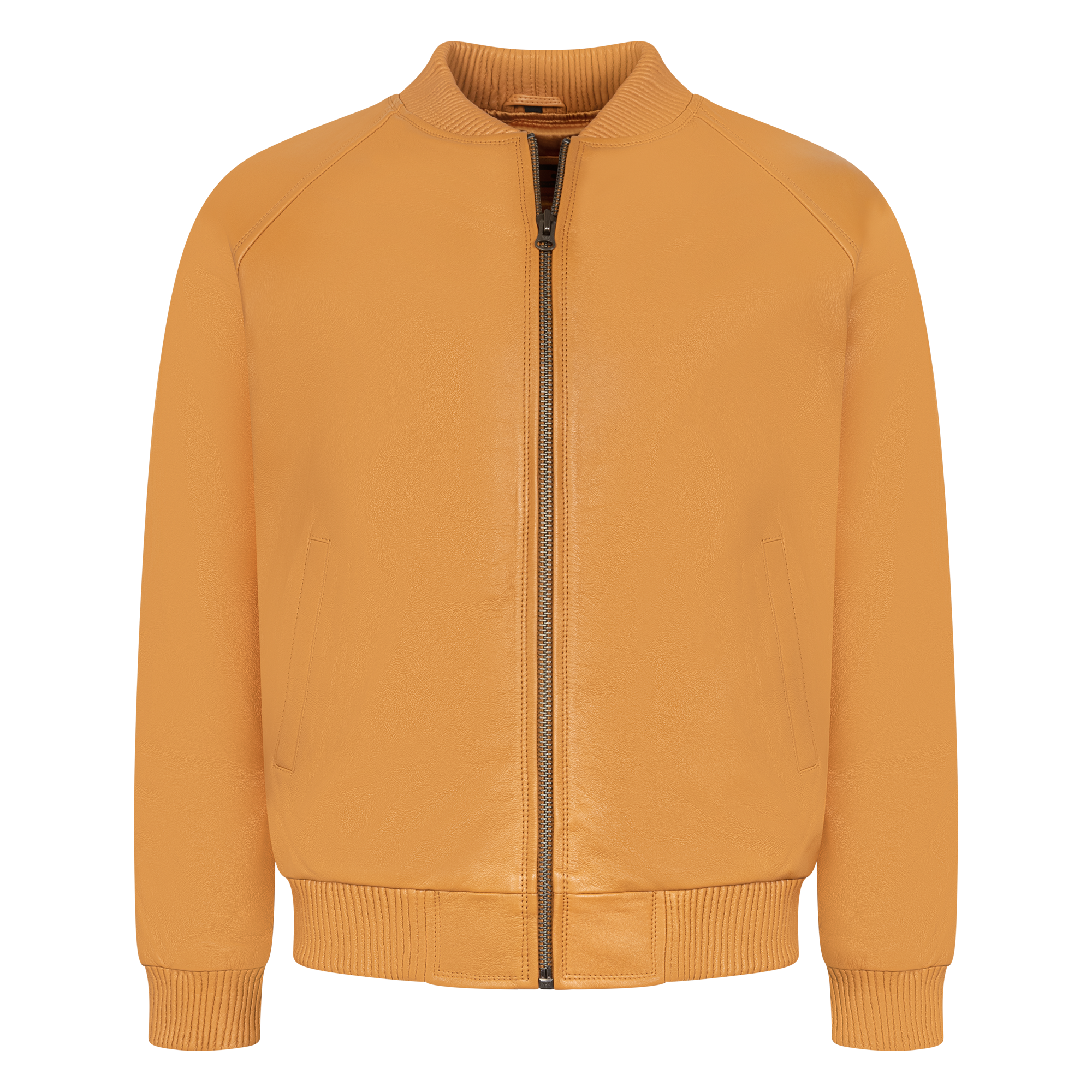 jackwood Genuine Lambskin Leather Baseball Varsity Jacket 1051 Tan