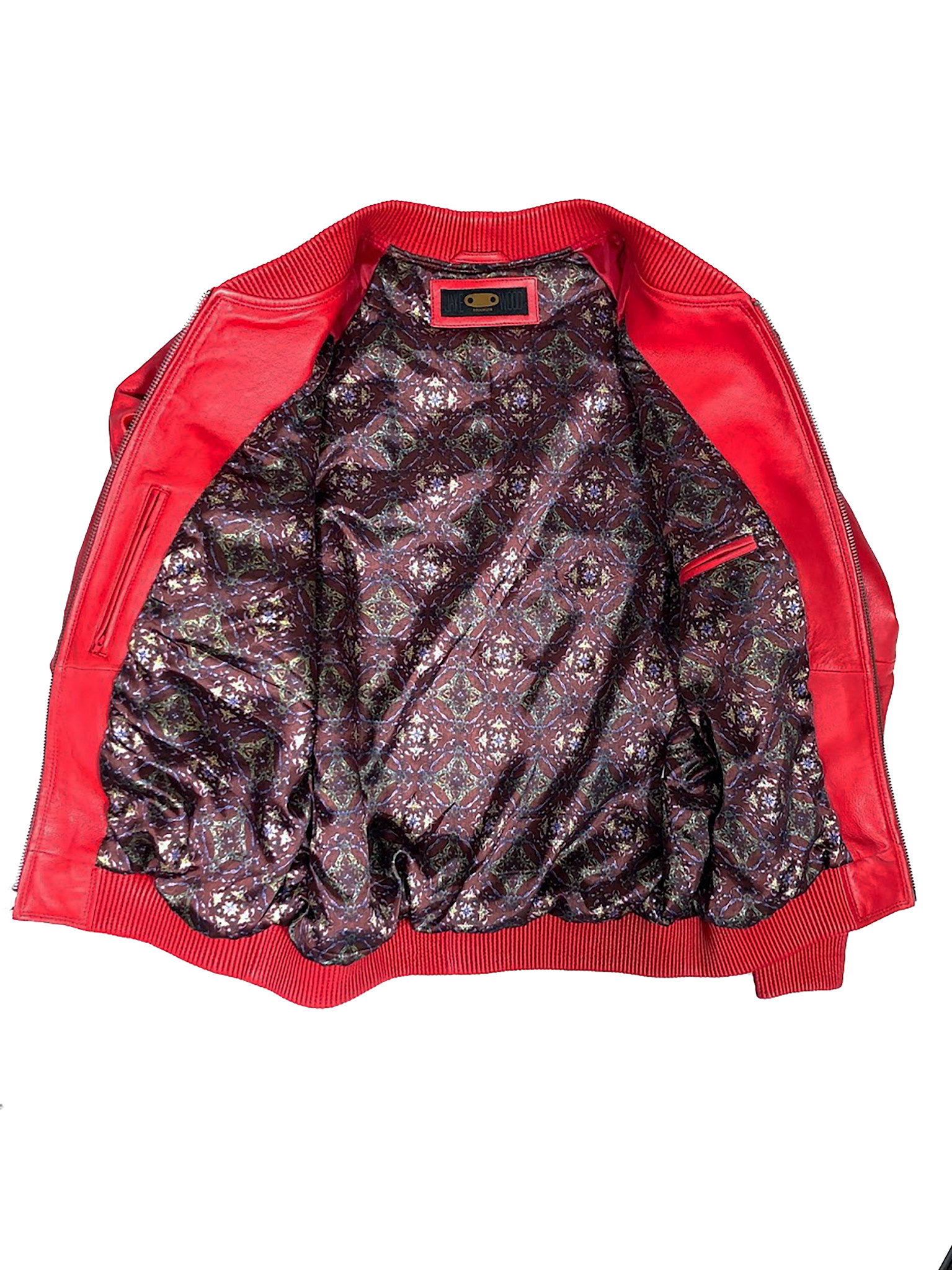 jackwood Genuine Lambskin Leather Baseball Varsity Jacket 1051 Red