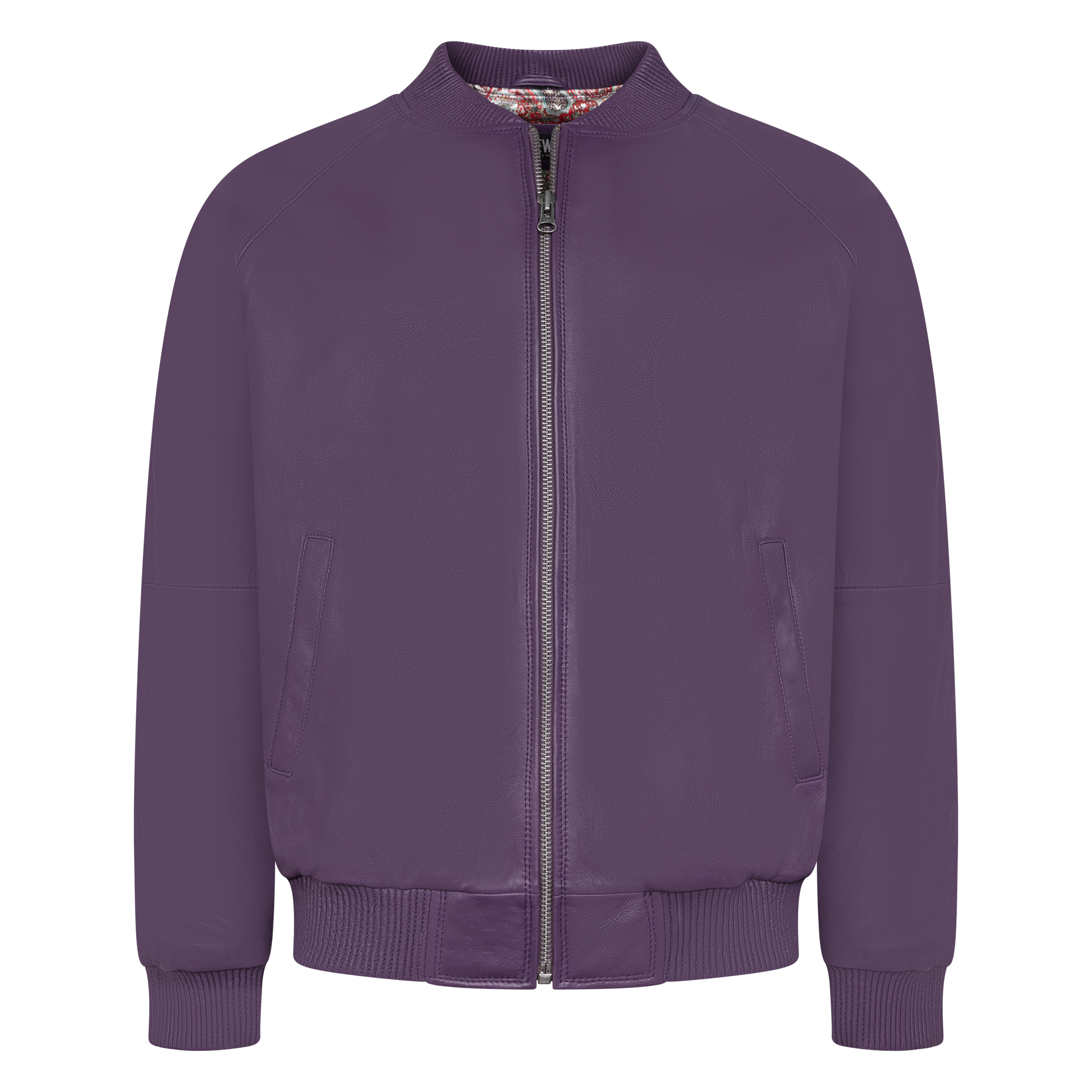 jackwood Genuine Lambskin Leather Baseball Varsity Jacket 1051 Purple