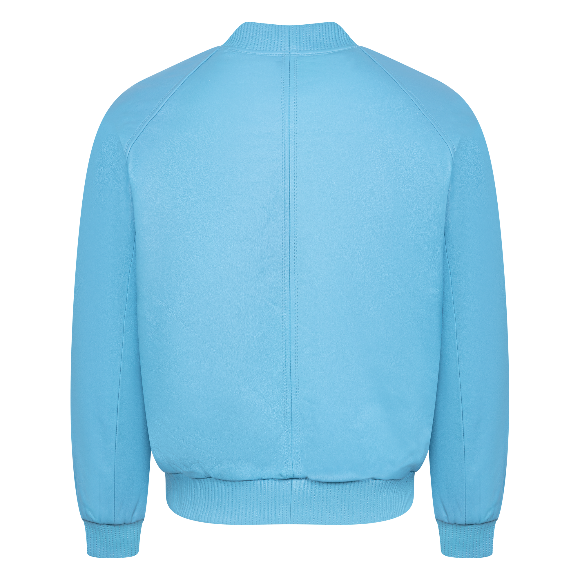 jackwood Genuine Lambskin Leather Baseball Varsity Jacket 1051 Powder Blue
