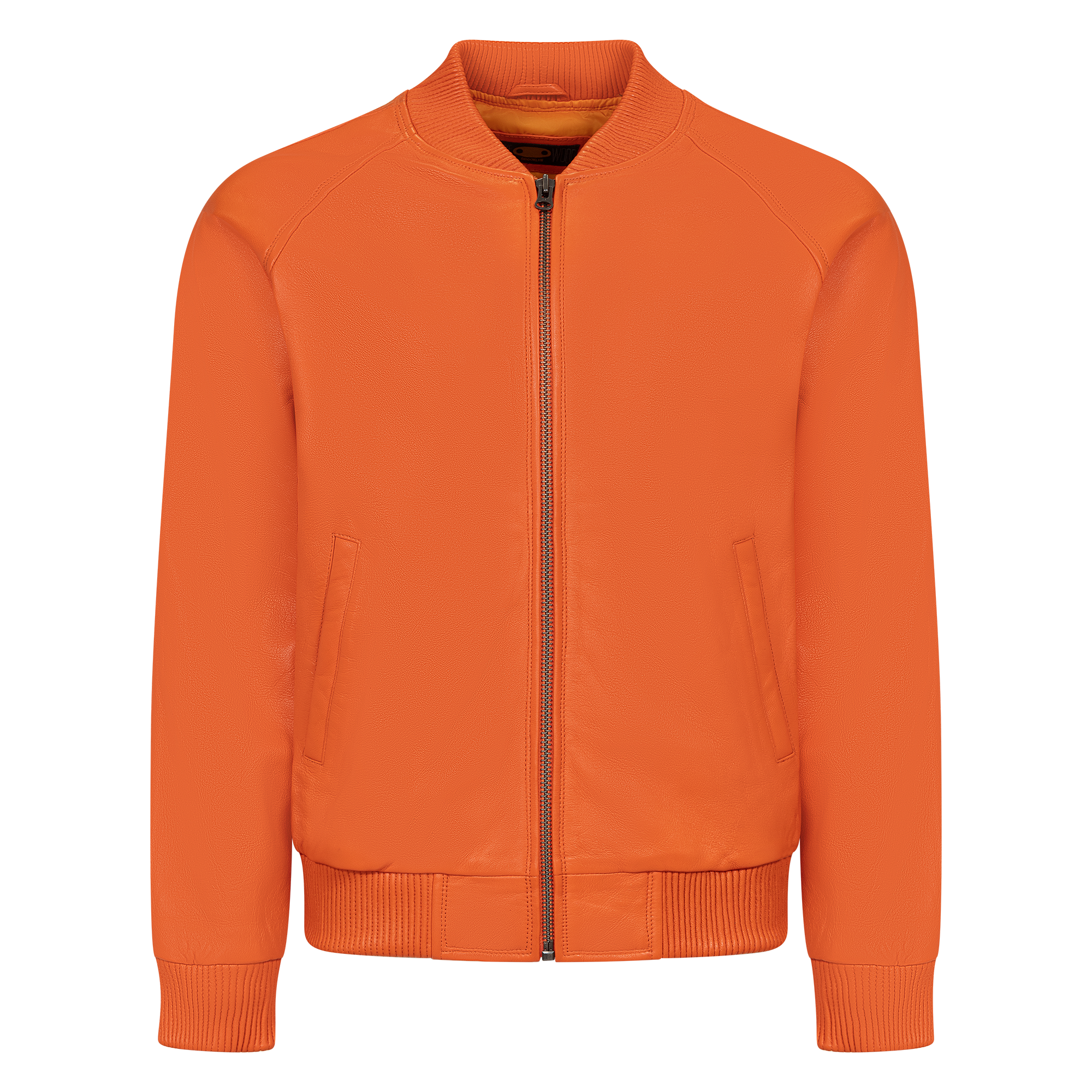 jackwood Genuine Lambskin Leather Baseball Varsity Jacket 1051 Orange