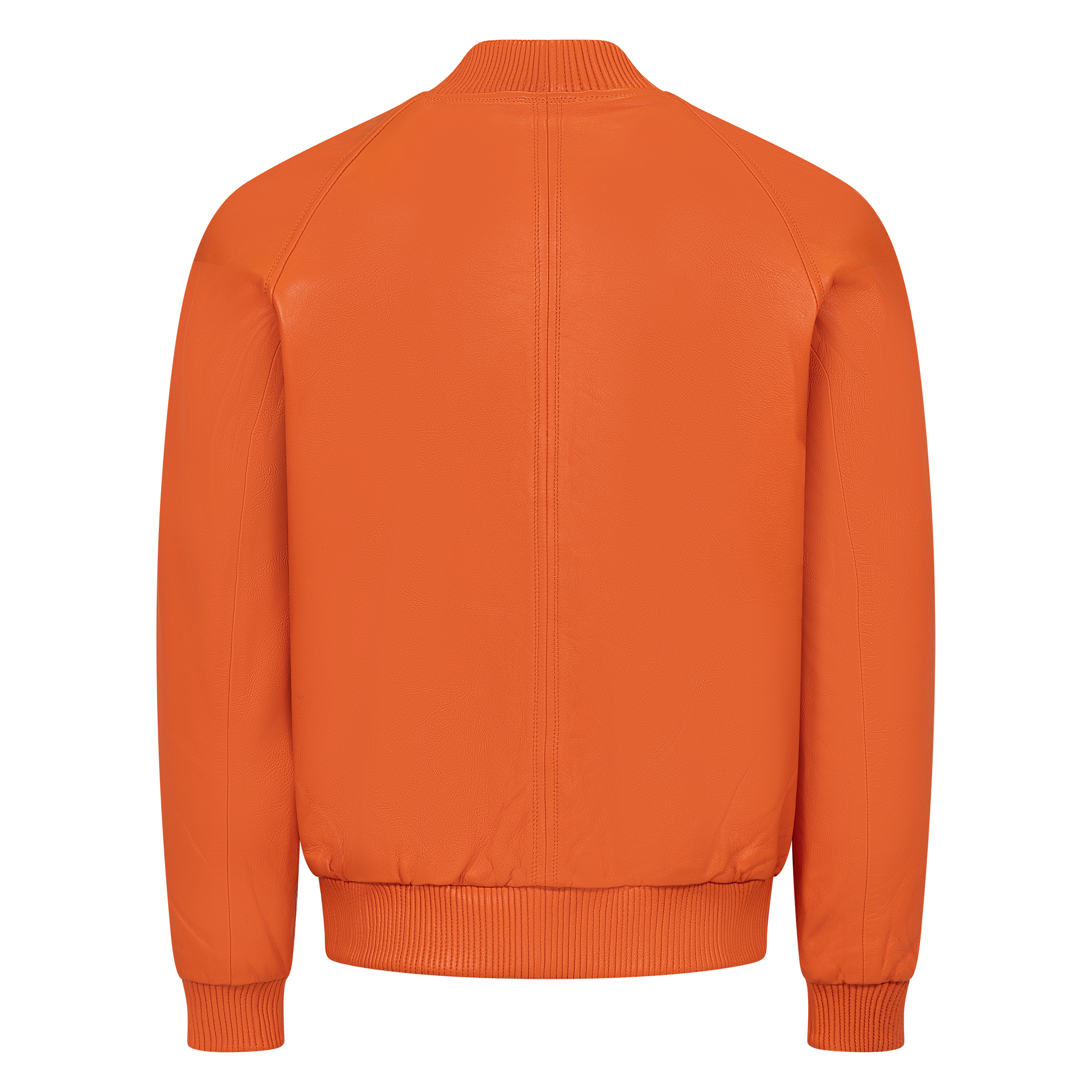 jackwood Genuine Lambskin Leather Baseball Varsity Jacket 1051 Orange