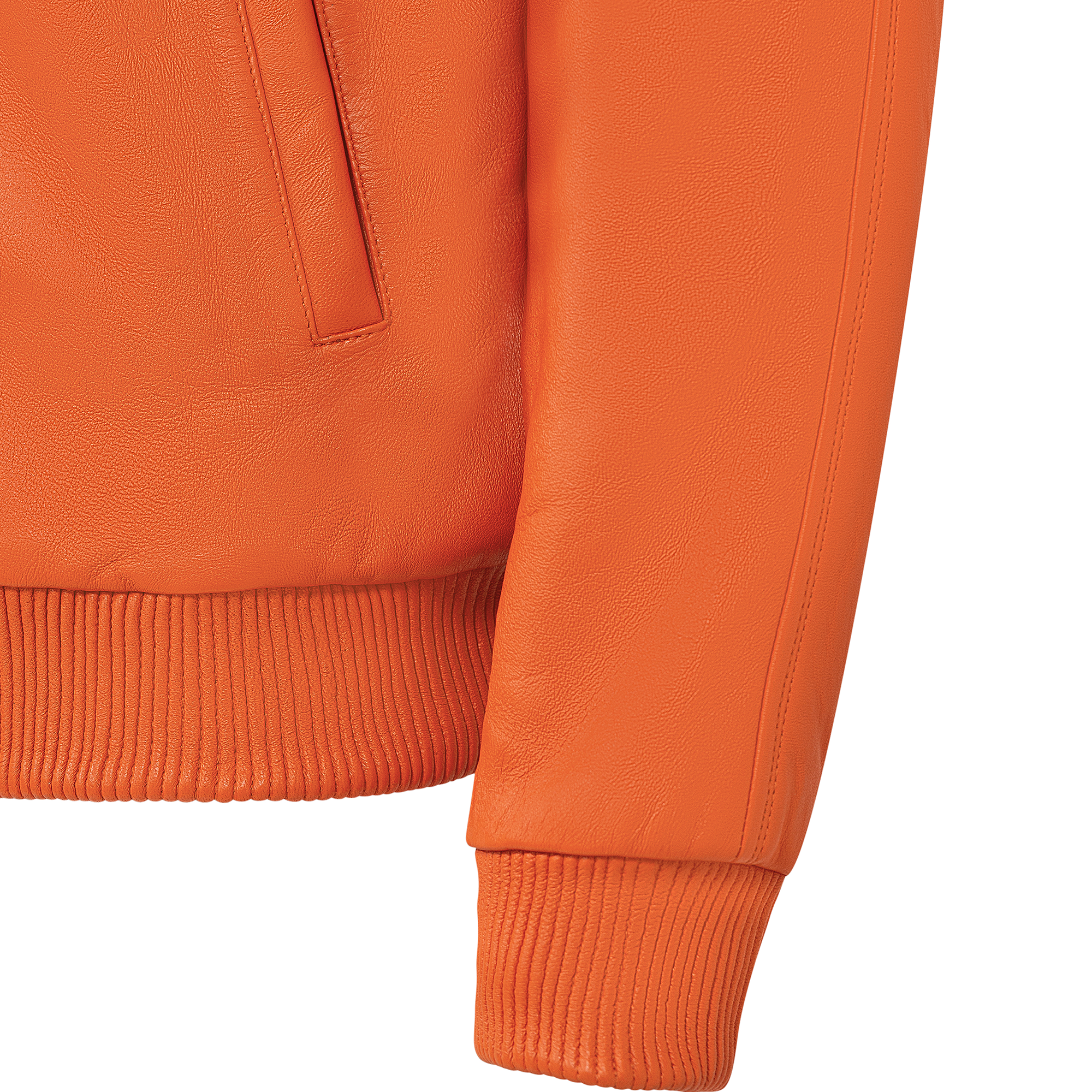 jackwood Genuine Lambskin Leather Baseball Varsity Jacket 1051 Orange