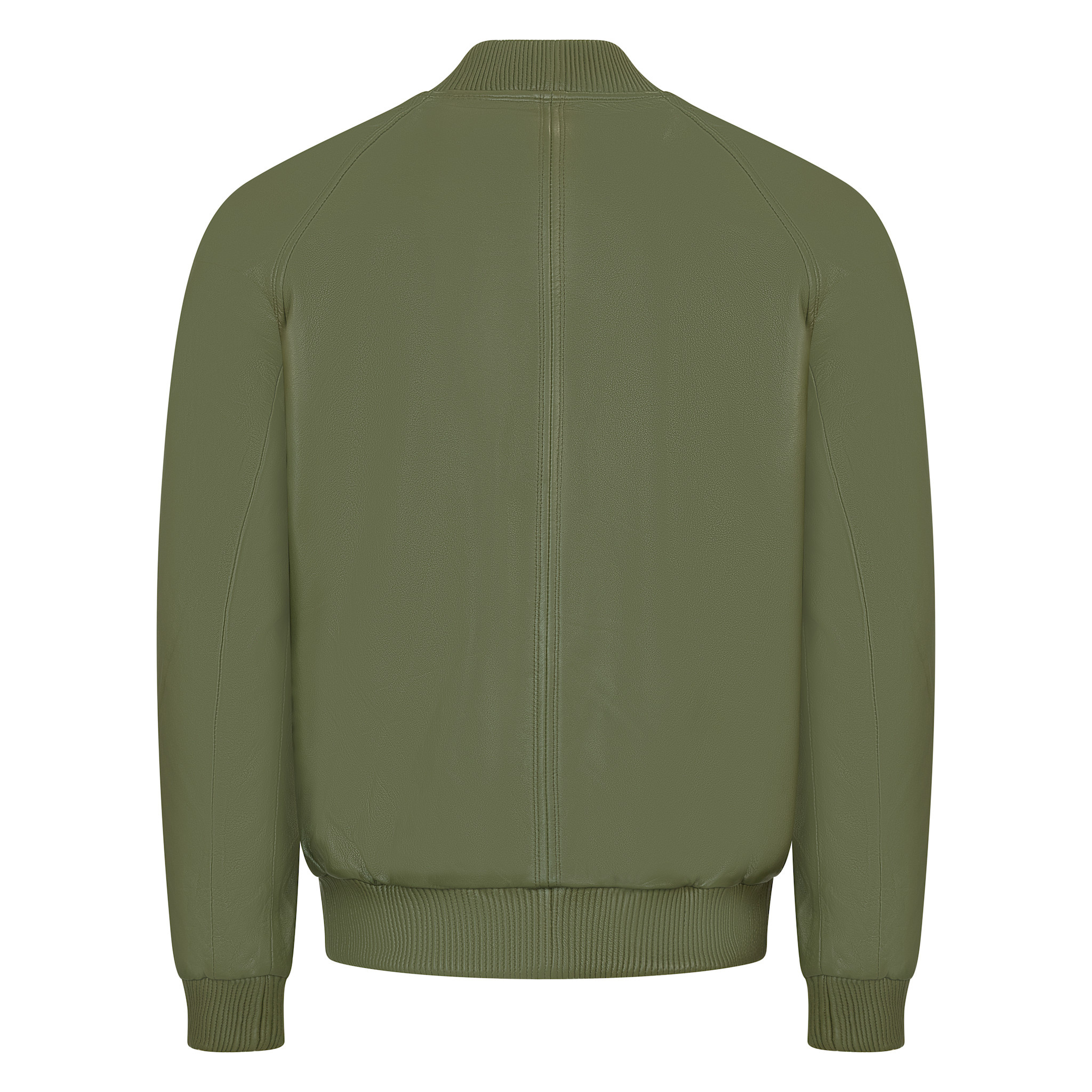 jackwood Genuine Lambskin Leather Baseball Varsity Jacket 1051 Olive