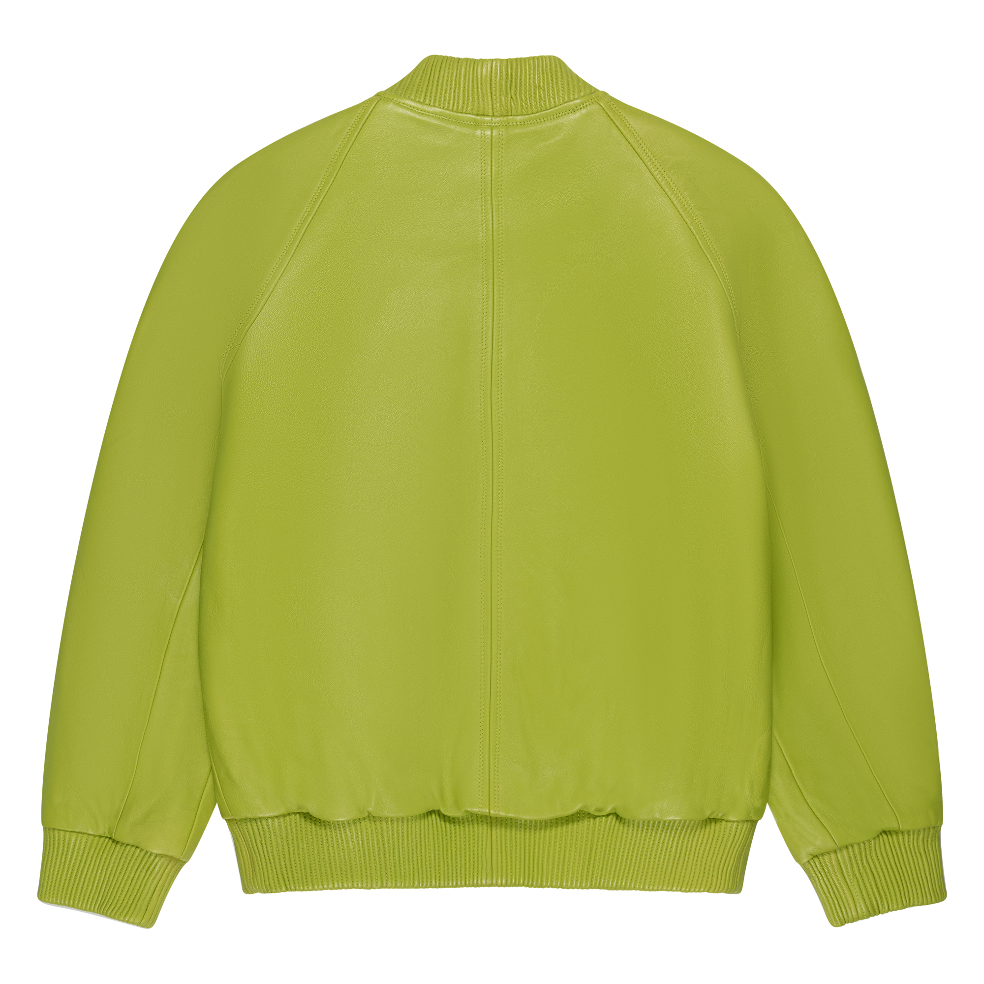 jackwood Genuine Lambskin Leather Baseball Varsity Jacket 1051 Lime Green